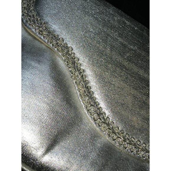 VIntage Le Regale Ltd. Rhinestone Fancy Shiny Silver Mini Formal Evening Purse - Picture 5 of 7